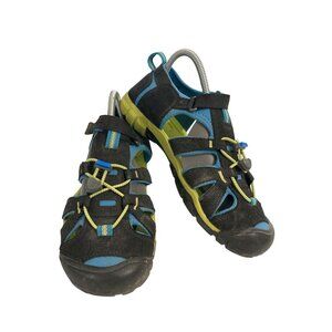 Keen youth unisex Size 5 black blue  Secure Fit  Washable hiking Water Shoes